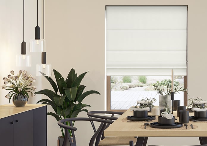 Vienna, Seashell White - Motorised Roman Blind - Image 3